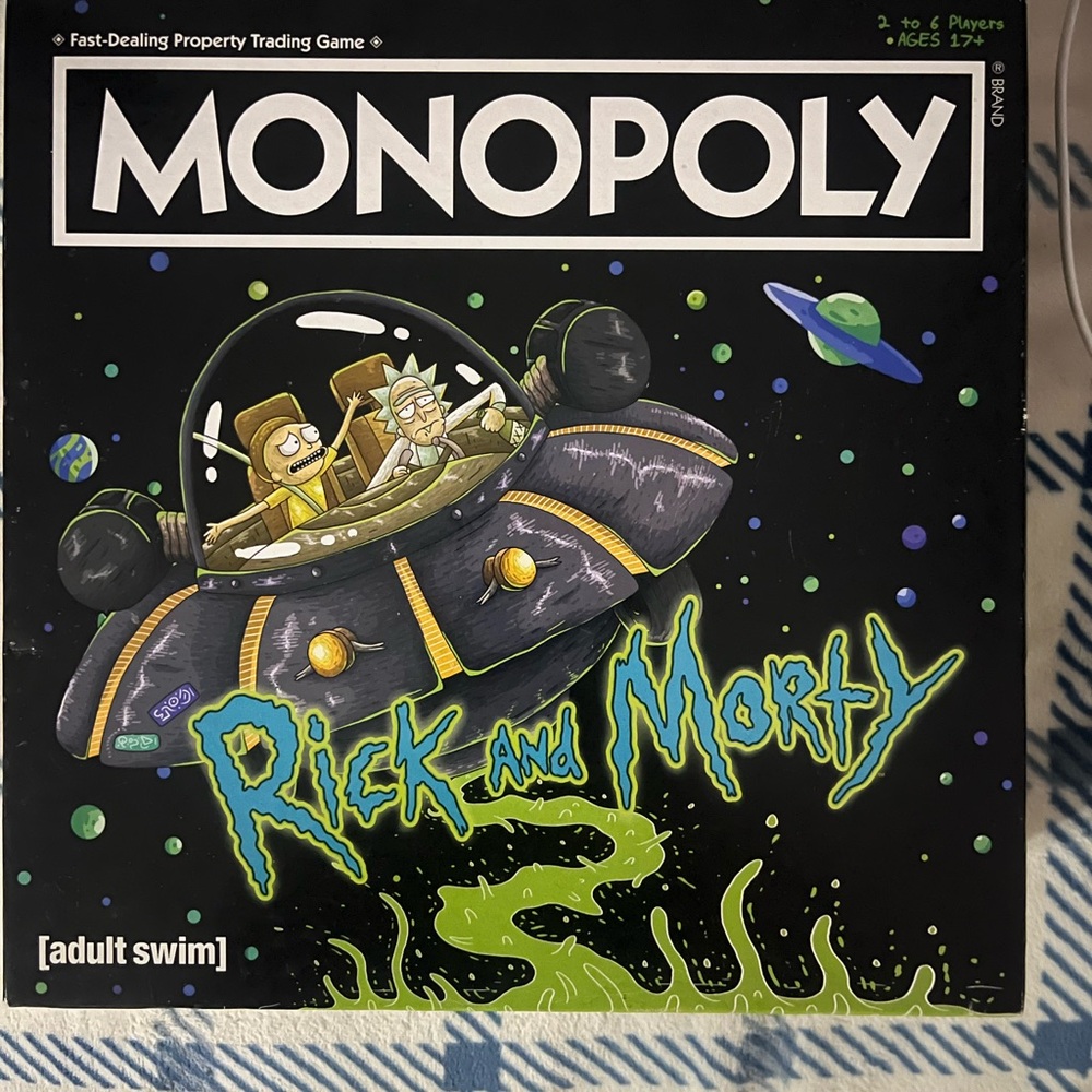 Monopoly Rick and Morty Board Game - Black and Green